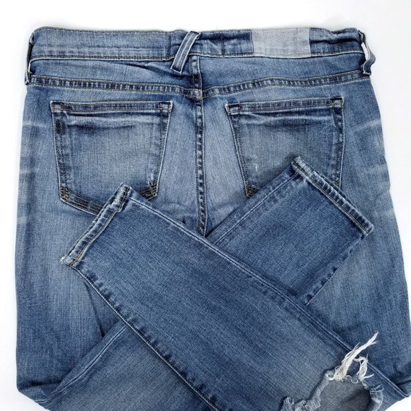 Textile Elizabeth and James Ankle Jeans Ozzy Destroyed Distressed Sz 29 Med Wash - Picture 10 of 11